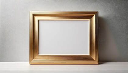 Elegant Goldframed Artwork against a Pure White Background, Showcasing the Luminous Interplay of Light and Shadow for Contemporary Interior Design Inspiration