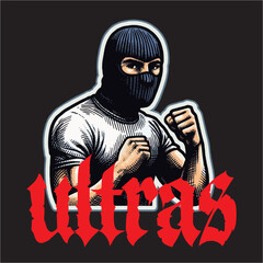 illustration vector graphic of Football fans ultras hooligan casual design for logo, t-shirt, etc
