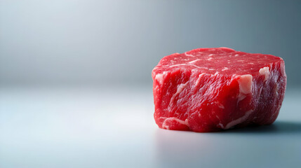 Fresh raw beef steak isolated on a light background, ideal for culinary presentations and delicious recipe inspirations.