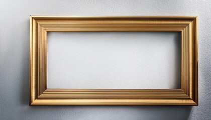 Golden Frame Against White Backdrop, Elegant Simplicity Highlighting Rich Textures and Warmth in Minimalist Composition, Perfect for Home Decor or Modern Artwork.