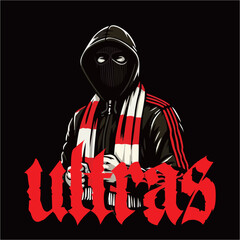 illustration vector graphic of Football fans ultras hooligan casual design for logo, t-shirt, etc
