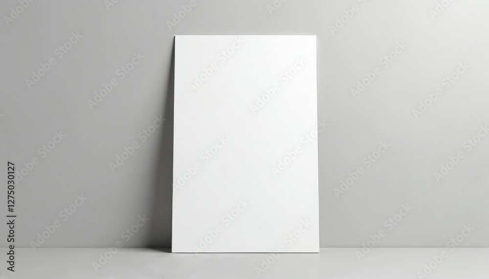 Poster blank white poster mock-up on light gray background. empty canvas for design, print. minimalistic in