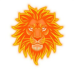 Obraz premium Glowing Fire Lion Illustration with Bright Colors