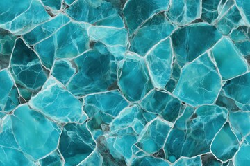 Seamless Turquoise and aqua colored stones, resembling a mosaic pattern. The stones have a glossy finish and are interspersed with white veins, creating a vibrant and textured appearance.