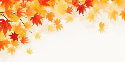 Fall season Maple leaves in gradient colors overlay background, for posters, graphics, and web design