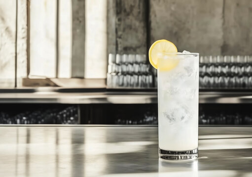 tom collins cocktail in a tall glass 