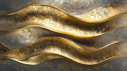 A stunning abstract background featuring flowing golden waves against a textured surface. This design adds a touch of elegance and sophistication to any creative project.