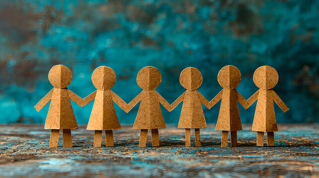 Paper figures symbolizing unity and friendship