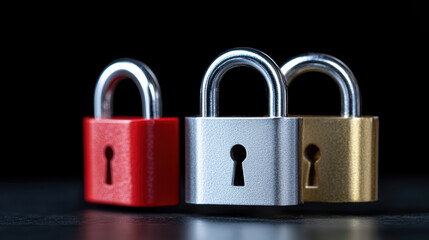 Fototapeta premium Colorful padlocks representing security and protection