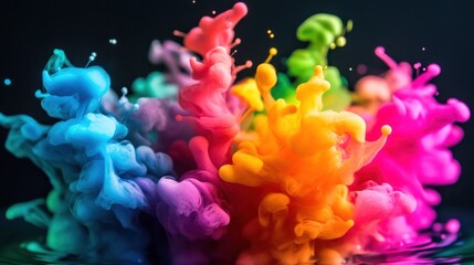 Obraz premium Colorful Ink Exploding In Water Abstract Art