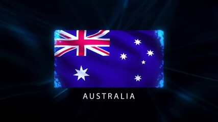 intro Australia flag, Australia flag technology effect background - Powered by Adobe