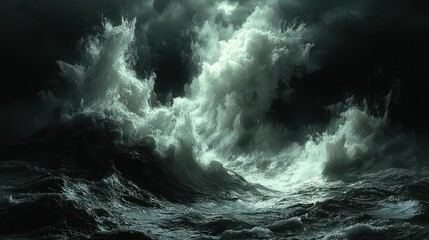 Ocean's Fury: A Dark and Dramatic Seascape