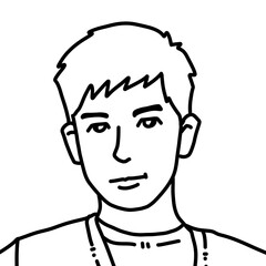 line drawing cartoon of a man
