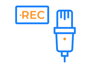 Recording icon. Podcast vector icon concept. Podcast symbols outline vector line icons.