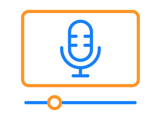 Streaming icon. Podcast vector icon concept. Podcast symbols outline vector line icons.