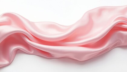 Obraz premium Elegant pink silk cloth with soft folds and smooth texture. Shiny satin fabric background with delicate curves and flowing drapes for fashion projects and romantic designs.