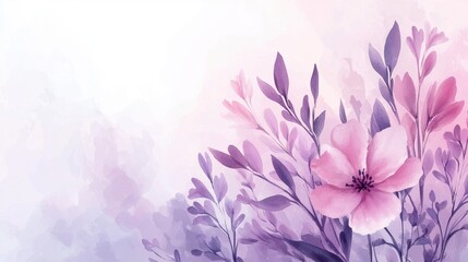 Soft watercolor floral arrangement in pastel tones