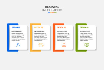 Process columns infographic. Business steps chart, workflow layout diagram and way from idea to income vector presentation concept