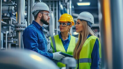 Industrial Teamwork: Engineers Collaborating on a Project