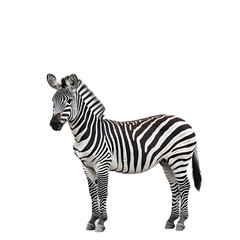 Fototapeta premium Zebra standing isolated die cut 