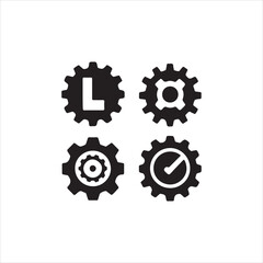 gear icon on metal background