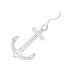 Ship anchor single-line art elegantly captures the strength and stability of an anchor, using a continuous line to symbolize steadfastness and security.