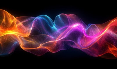 Fluid Abstract Light and Color Fusion, Generative AI