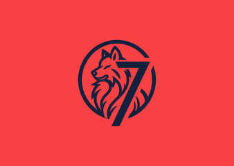 A fierce wolf and number 7 logo representing power, mystery, and luck with a bold, modern look.