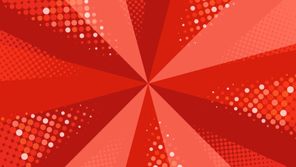 赤いキラキラしているサンバースト、集中線の背景ベクターイラスト