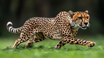Naklejka premium Cheetah Running Fast Wild Cat in Motion African Safari Animal