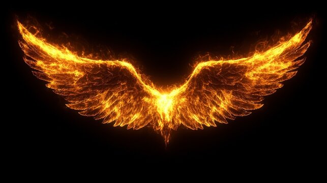 Fiery Phoenix Wings  Rebirth  Transformation  Fantasy  Mythical Creature   Golden Flames