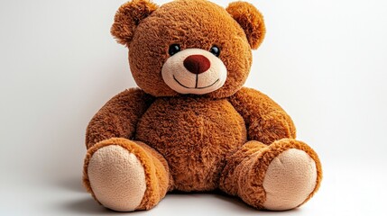 Obraz premium Adorable Brown Teddy Bear Plush Toy Soft Fur Child s Plaything Comfort Innocence Chil