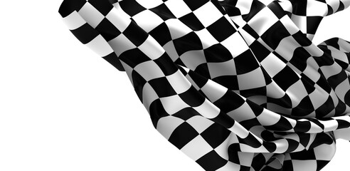 Waving racing finish flag in