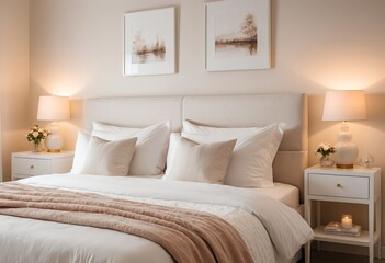 Cozy Beige Bedroom Interior Design