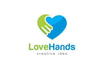 Creative Love and Care Logo Design Template
