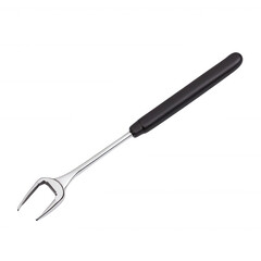 Silver Fork with Black Handle for Food Handling