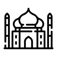 taj mahal line icon