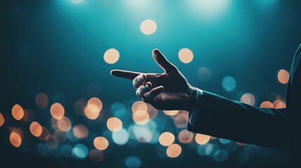 A hand pointing in a dramatic light setting, conveying emotion.