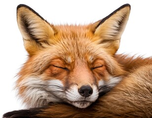 Fototapeta premium Sleeping Red Fox Close Up