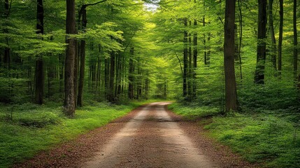 Obraz premium Serene Forest Path: A Journey Through Lush Greenery