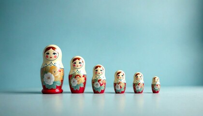 Colorful Wooden Nesting Dolls with Floral Designs