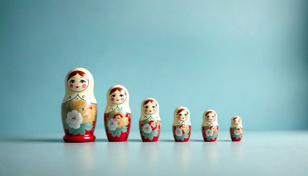 Colorful Wooden Nesting Dolls with Floral Designs