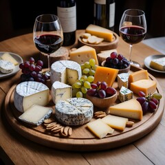 Gourmet Cheese and Wine Tasting Platter