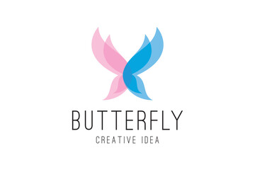Obraz premium Creative Butterfly Logo Design Template