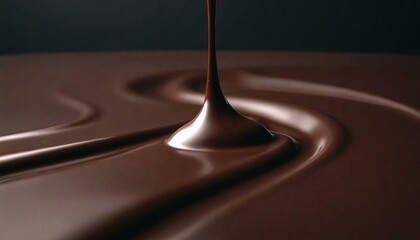 Melted Chocolate Close-Up on Dark Background