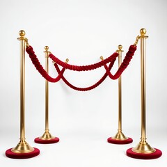 Gold Stanchions with Red Velvet Rope