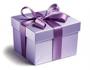 Obraz premium Lavender Gift Box with Purple Ribbon