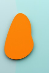 Abstract Orange Shape on Light Blue Background Minimalist Design Element