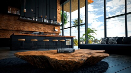 Modern Loft Apartment Interior Design  Brick  Wood    City View