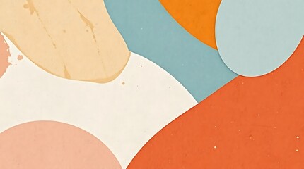 Abstract Geometric Art Featuring Circles and Curved Shapes in Earthy Tones